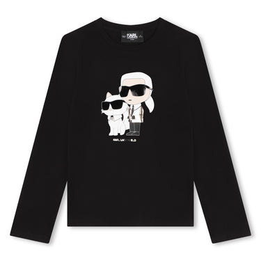 KARL LAGERFELD Playera para niño y adolescente Negra
